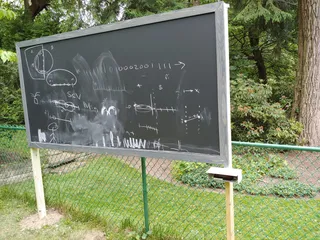 Outdoor chalkboard tray
