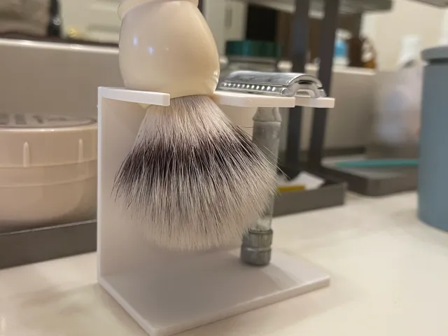 Stand for shaving brush and short-handled razor