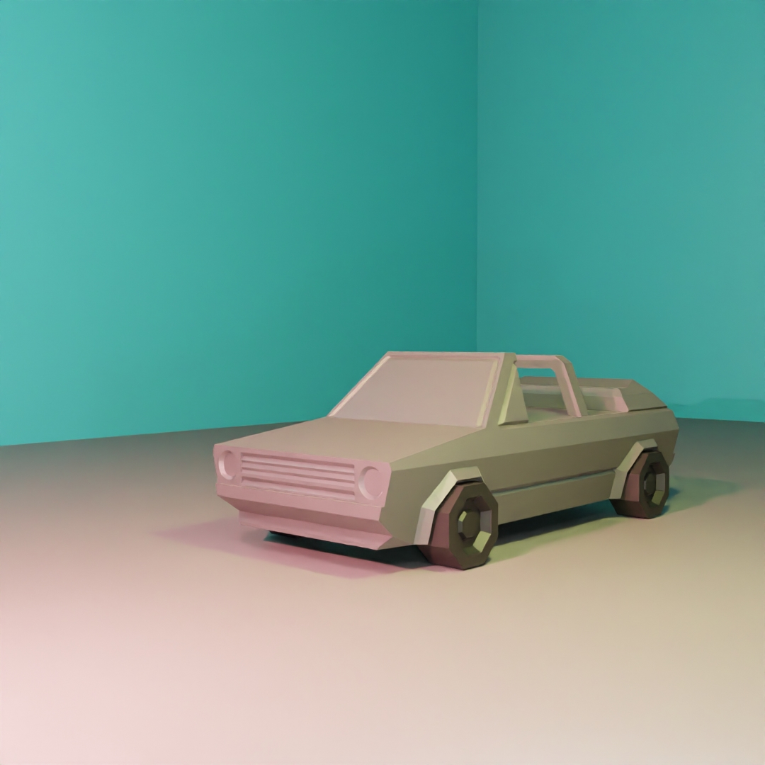 Low Poly VW Golf 1 MK1 Convertible Cabrio strawberrybasket Erdbeerkörbchen 155 Miniature Volkswagen