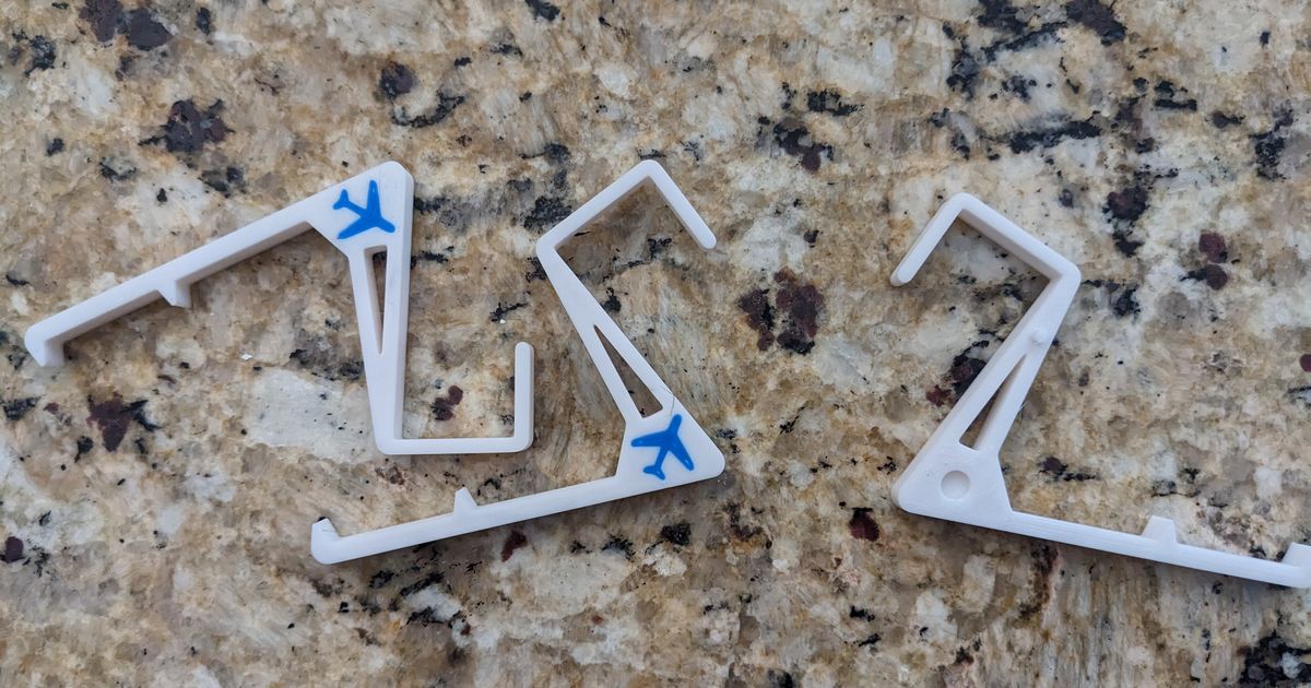 Airplane device holder with printable inserts and 6x2mm by