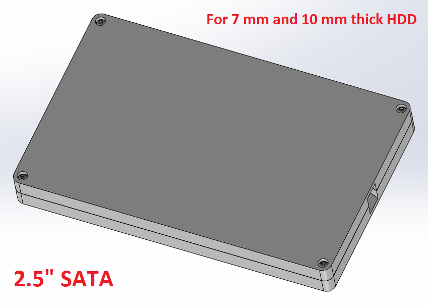 Hard Disk Drive Case (2.5 inch SATA) by Popcorn Download free STL