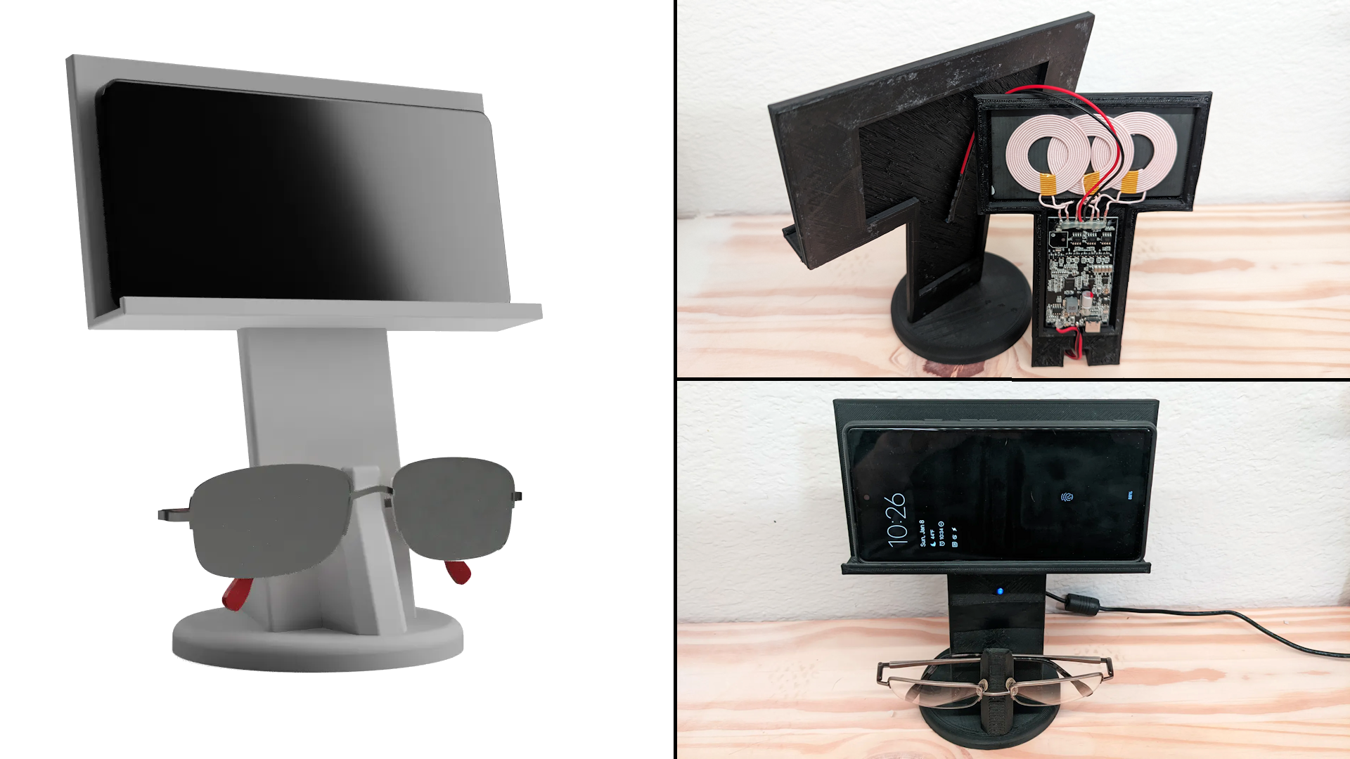 Landscape Charing Station w/Integrated Eyeglass Holder