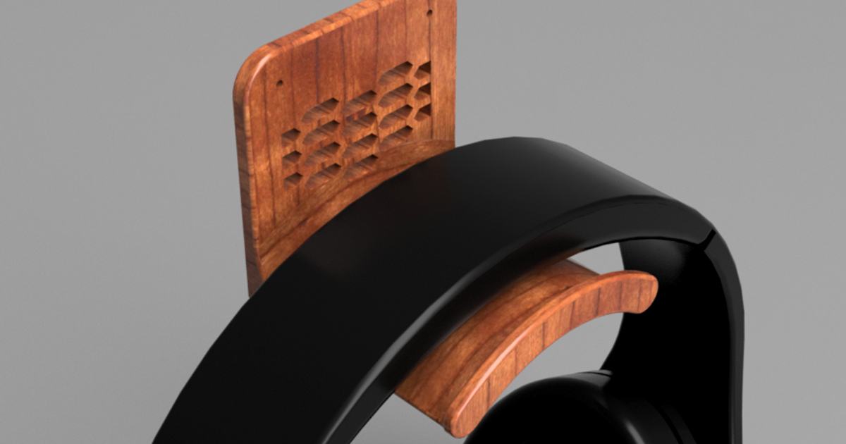 Headphones Holder by dantech Download free STL model
