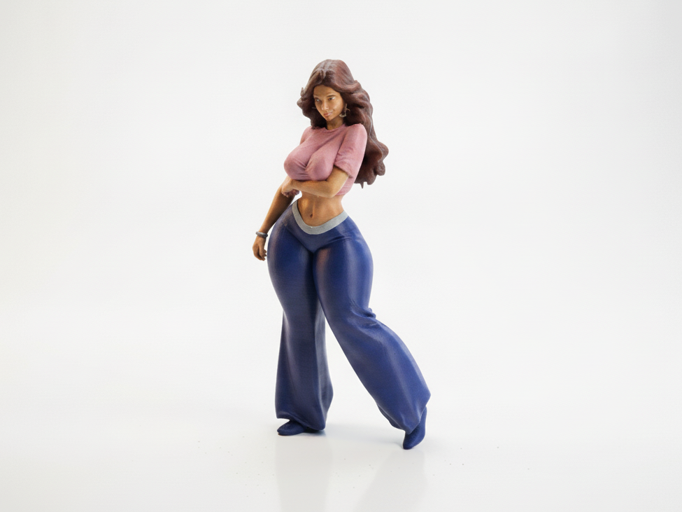 Thick Jasmine Figurine Animation Character 3D Printable