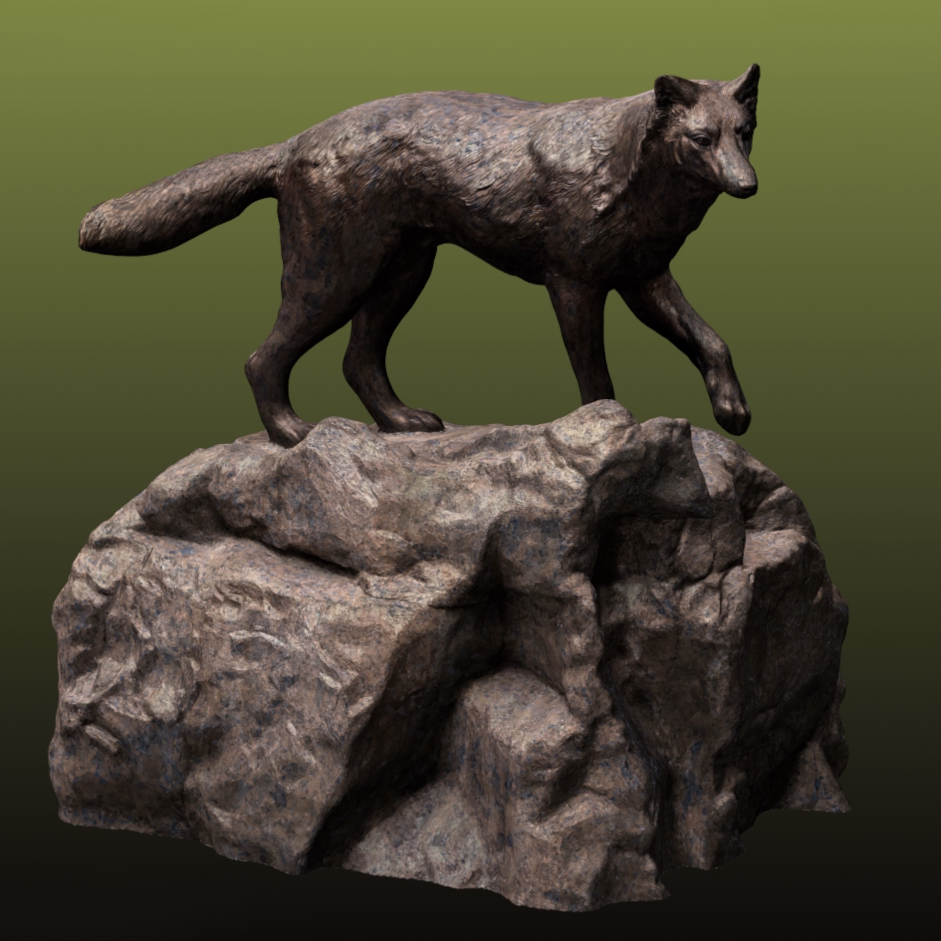 Timberwolf statue