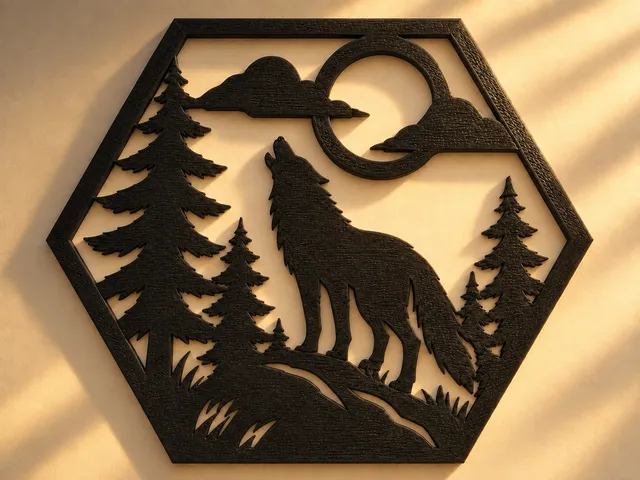 Howling Wolf in the Forest – 3D Printable Wall Art