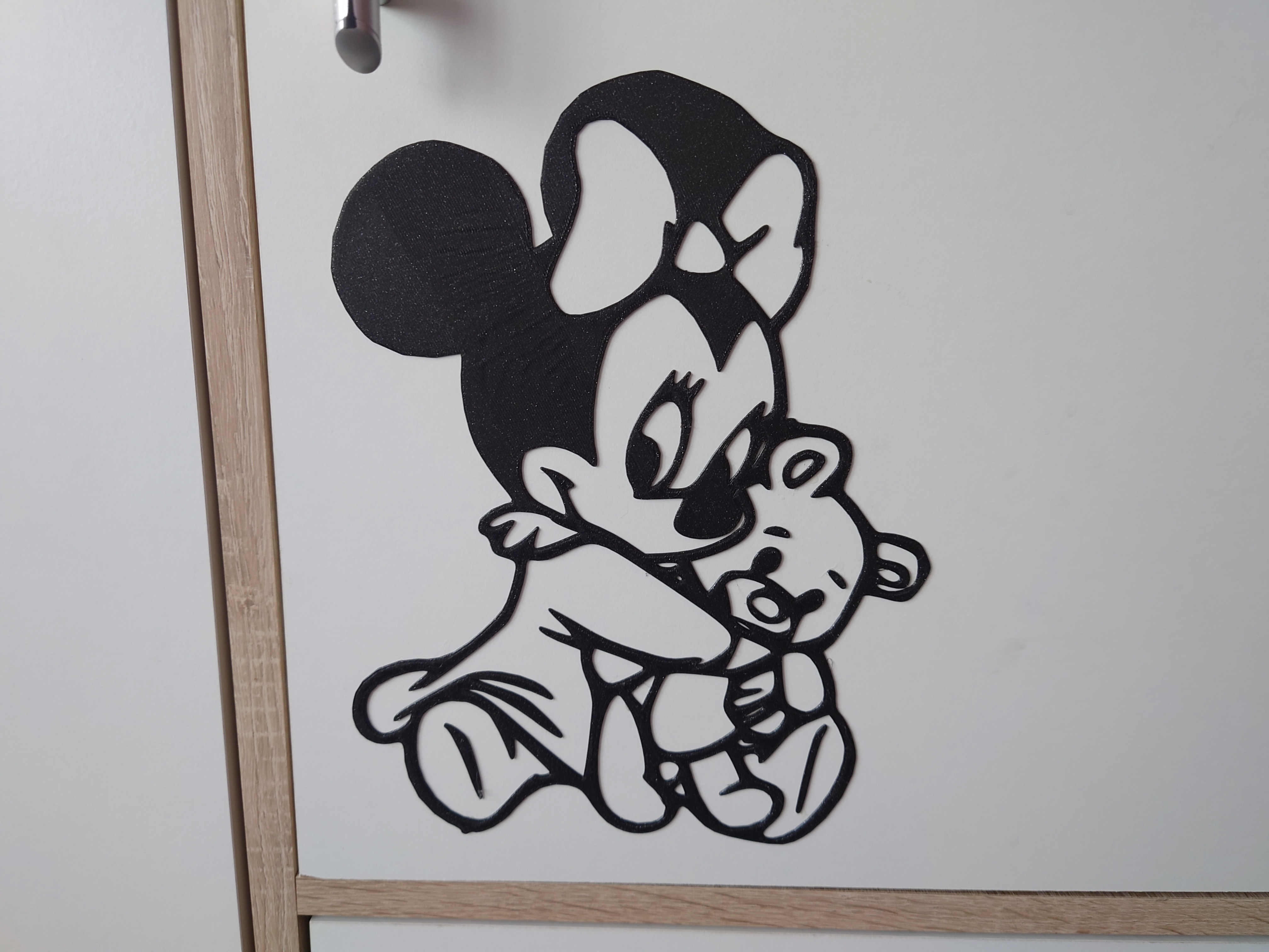 Baby Minnie mouse with teddy bear wall decor