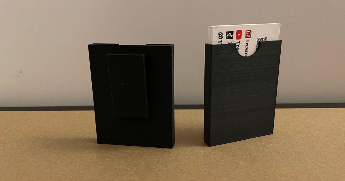 business card holder with clip by TreeMagic Download free STL model