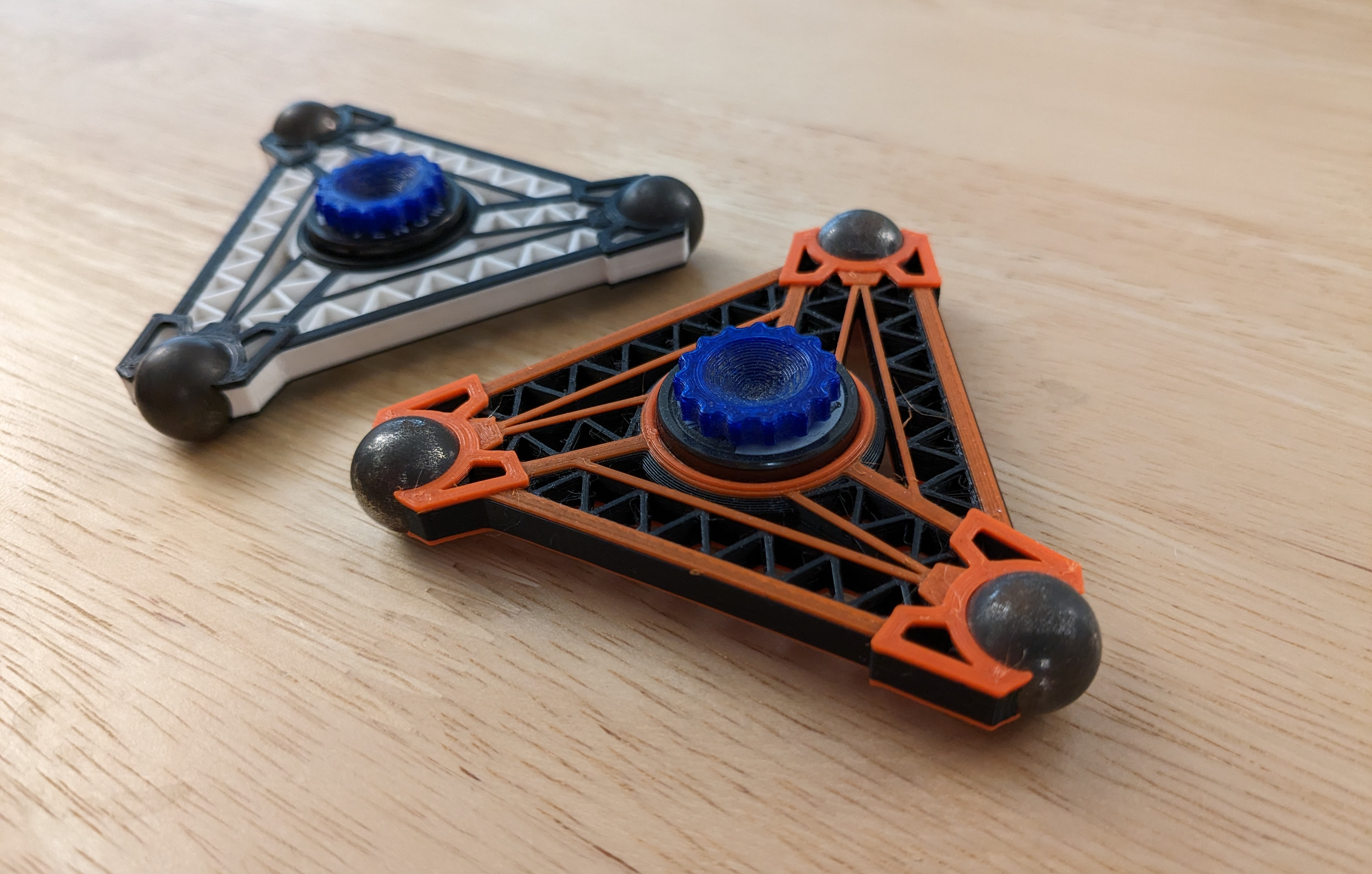 Triangular 3 bearing ball fidget spinner