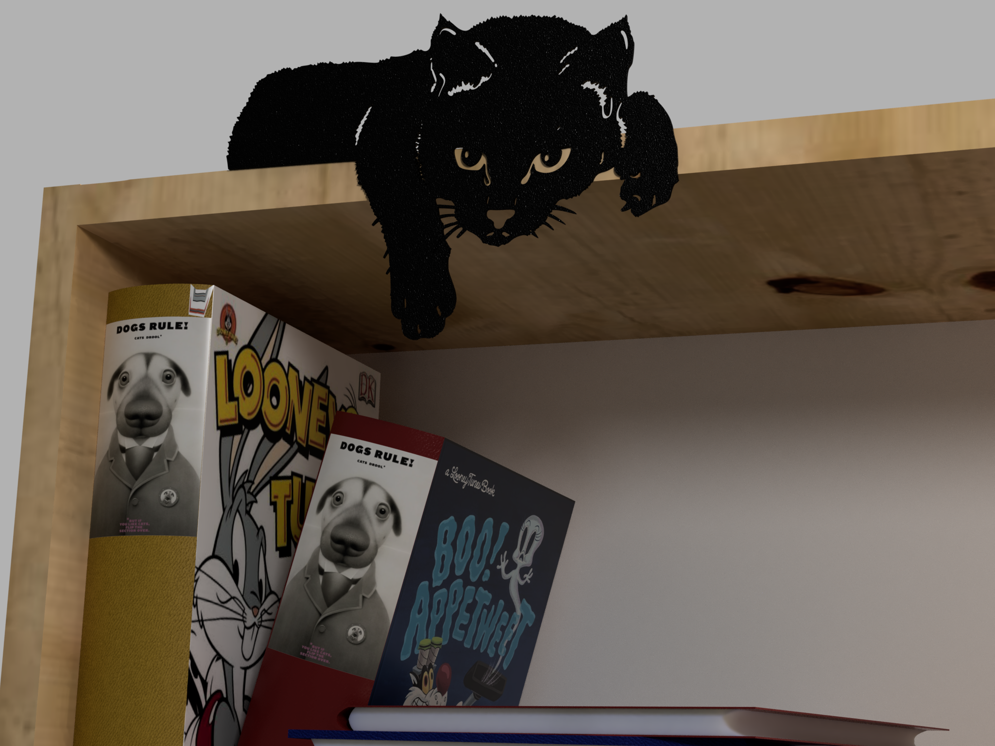 Miniatura 2 do modelo 3D Cat on a shelf