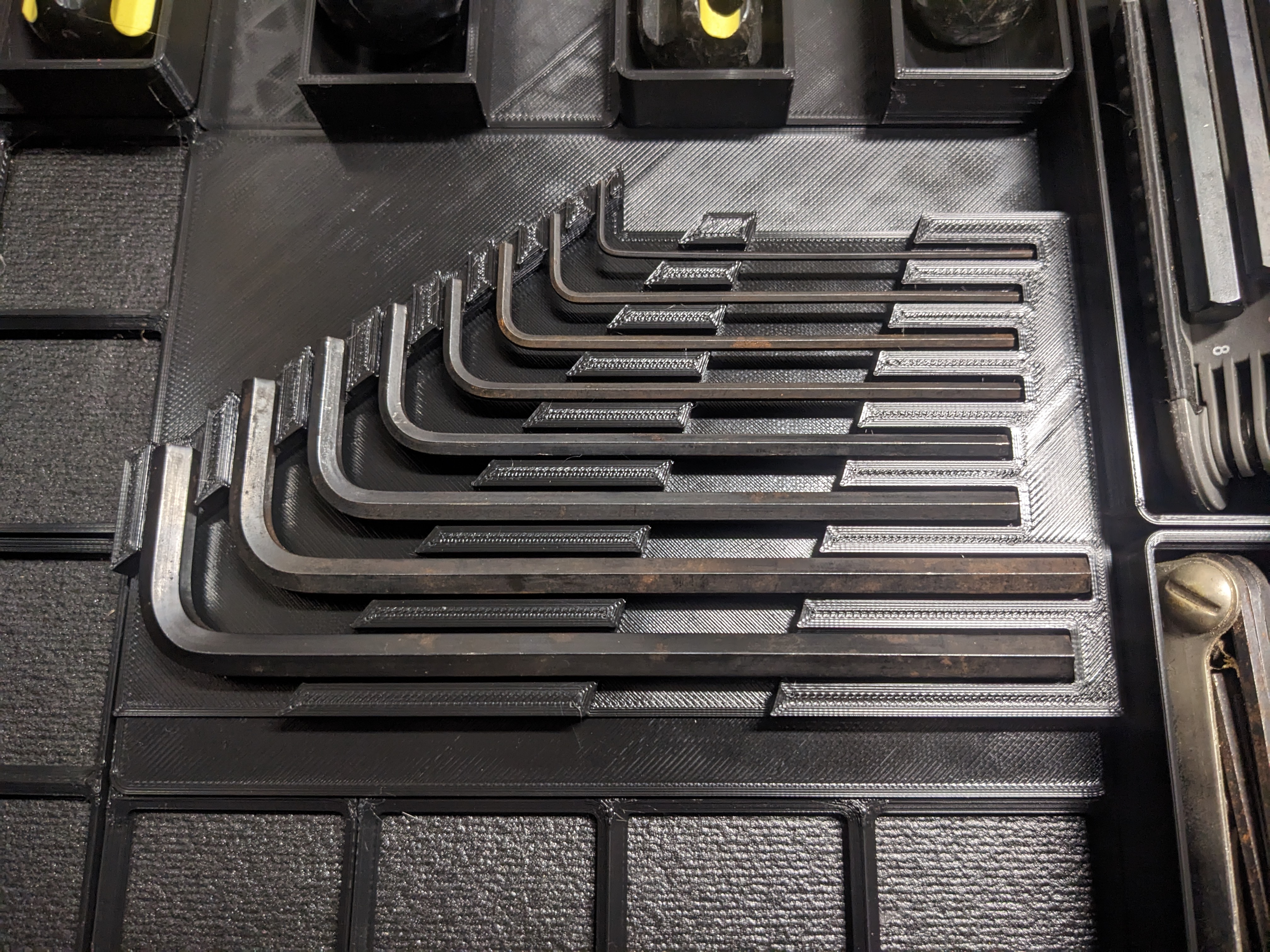 Gridfinity Long Arm Hex Key Organizer (metric)