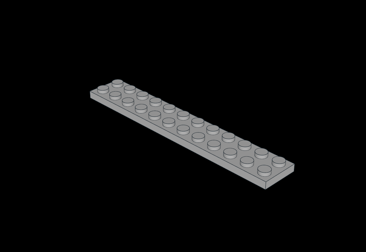 Lego Compatible (2445.dat) Plate  2 x 12