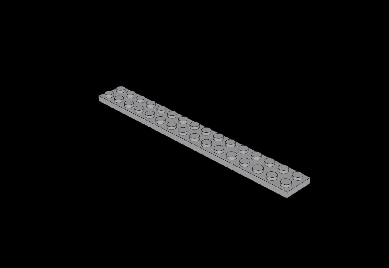 Lego Compatible (4282.dat) Plate  2 x 16