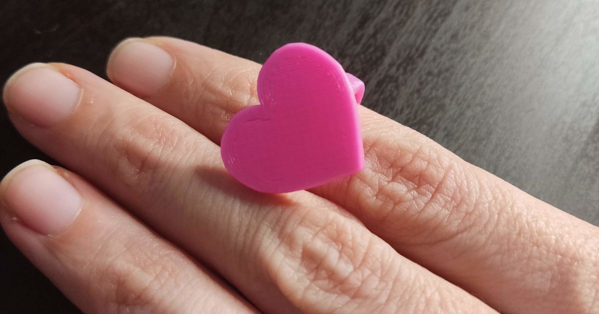 Heart ring by frikarte3d download free stl model printables