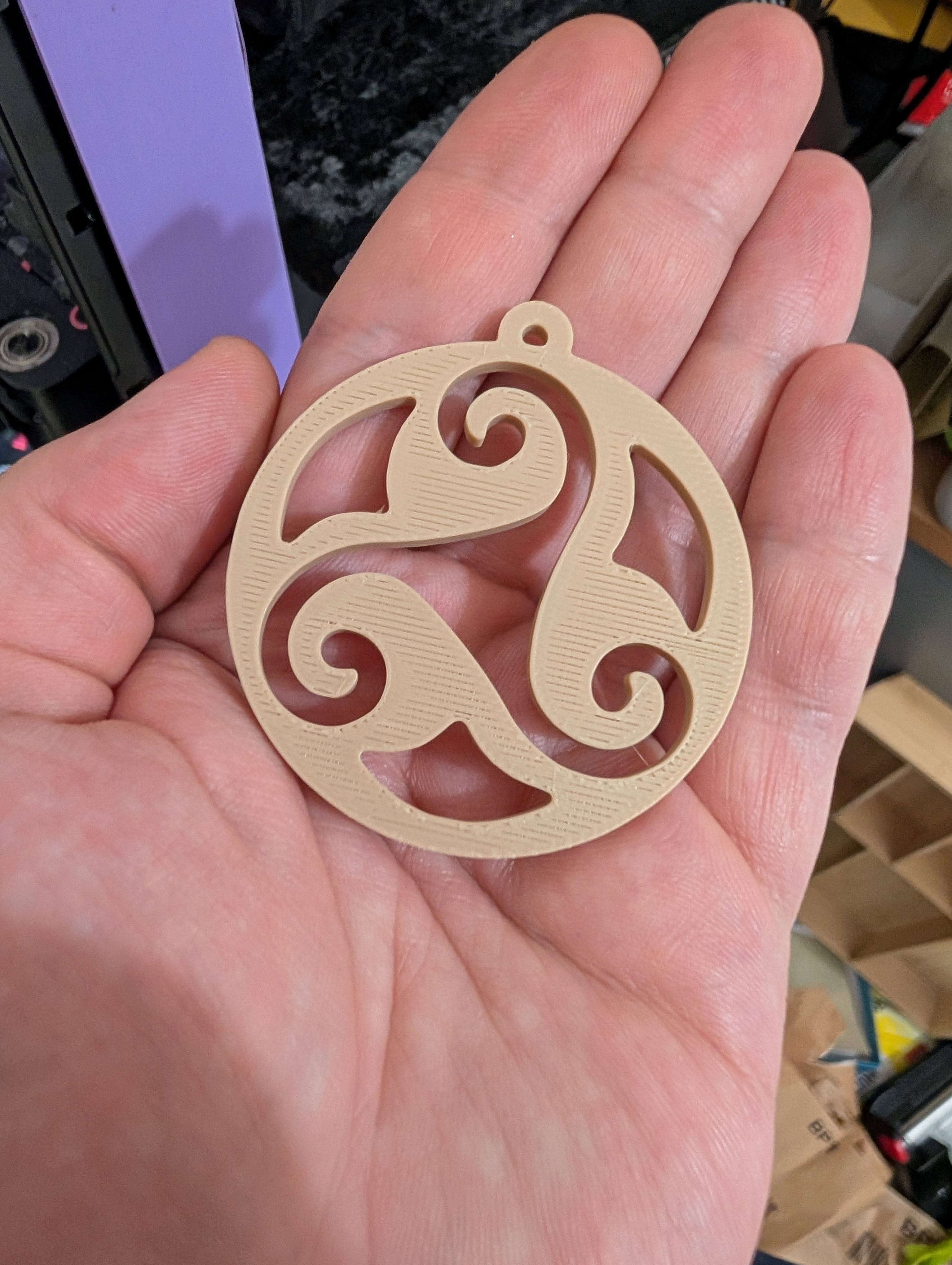 Triskele Pendant / Keyring | Celtic Spiral 3D Print | Symbol of Unity & Balance