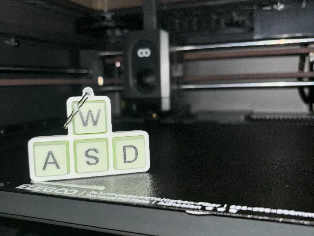 WASD Gamer Keychain | Keyboard Keys Tag for Gamers (Easy Print)
