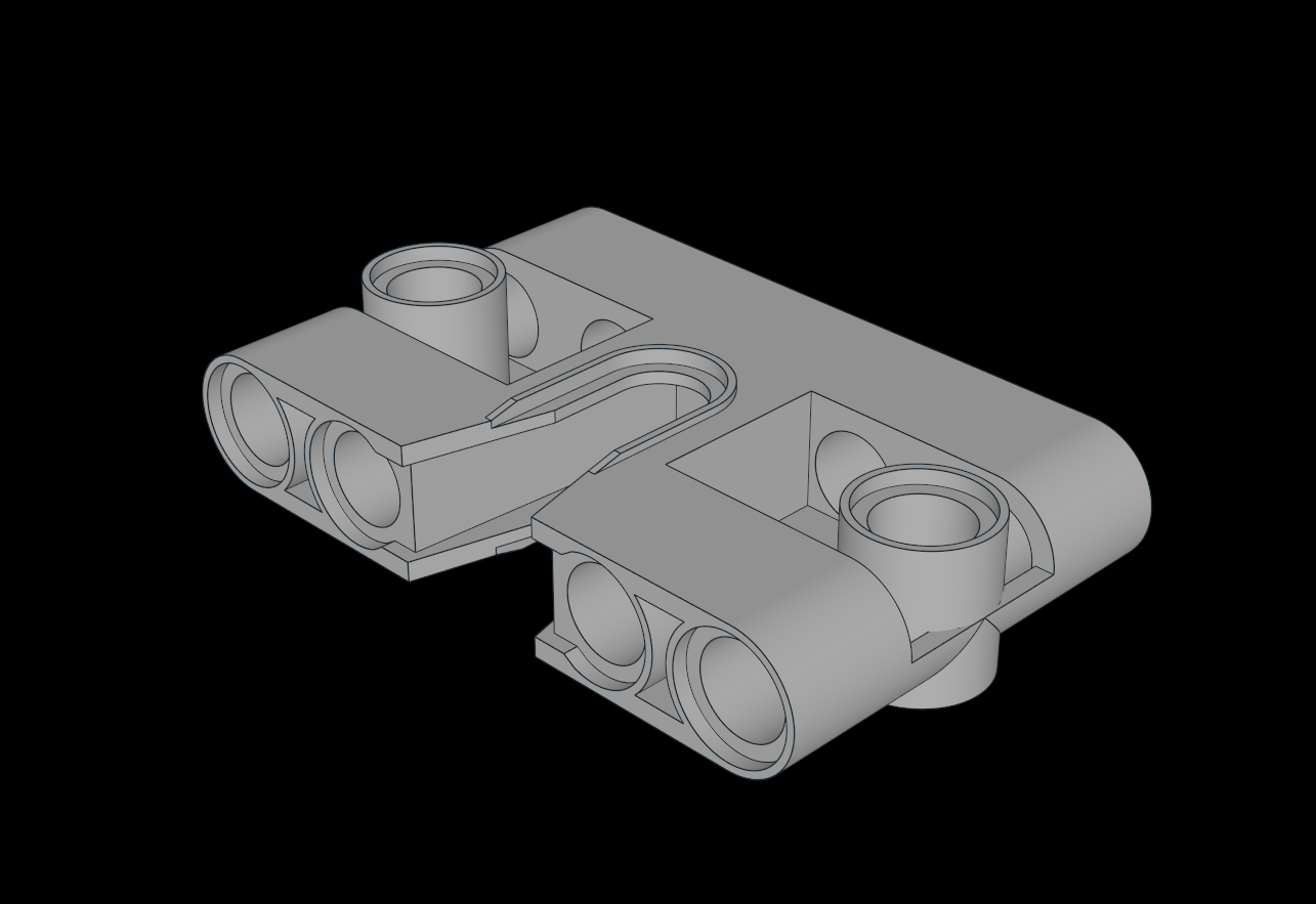 Lego Compatible (67139.dat) Technic Connector Block  3 x  5 x  1 with Cutout