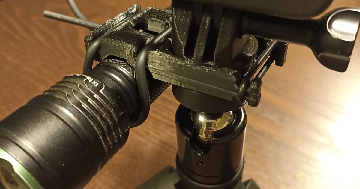 Action cam flashlight, headlamp holder by Kacovic Download free STL