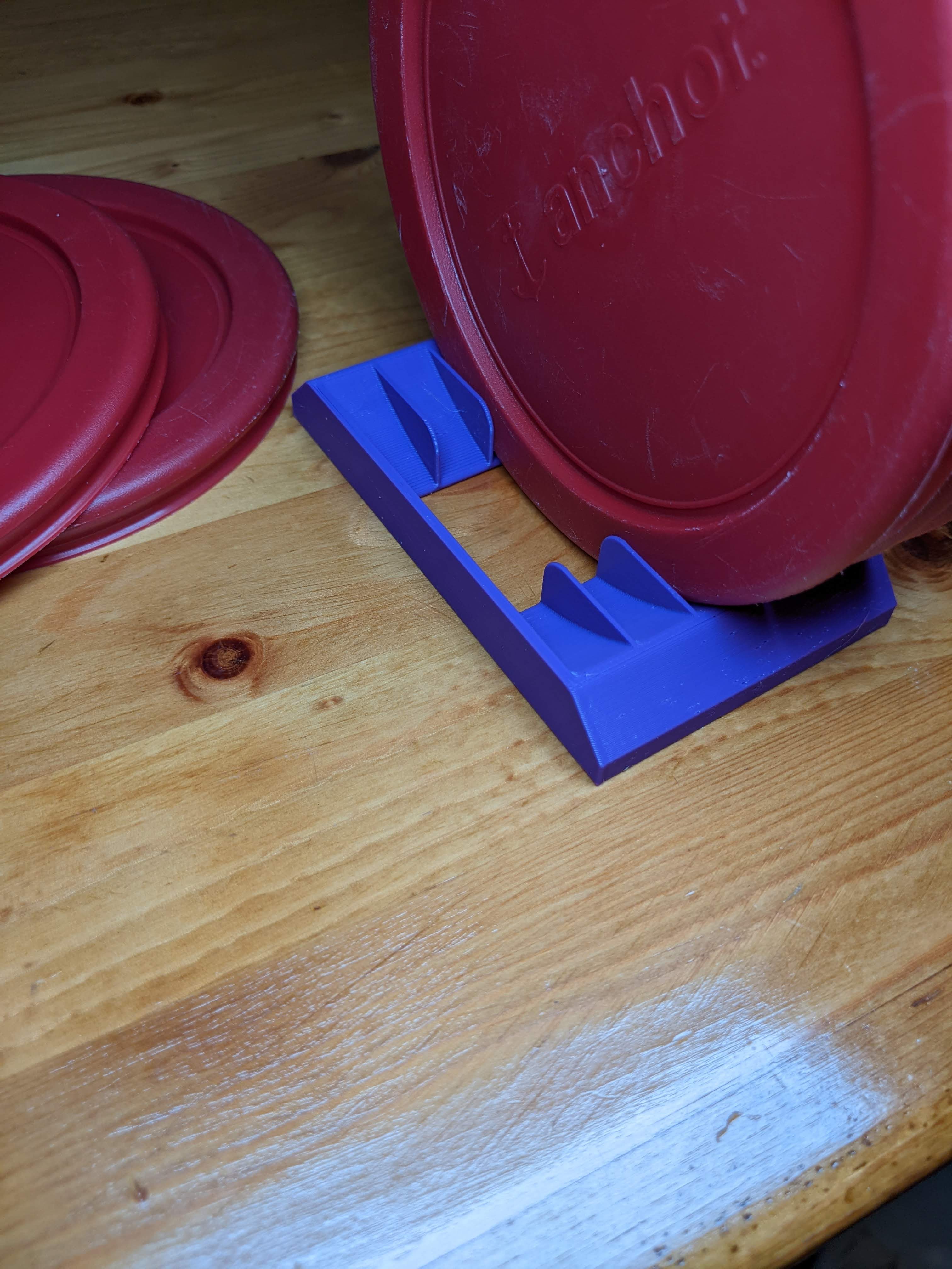 Anchor Hocking / Pyrex Glass container lid holders by bsprange