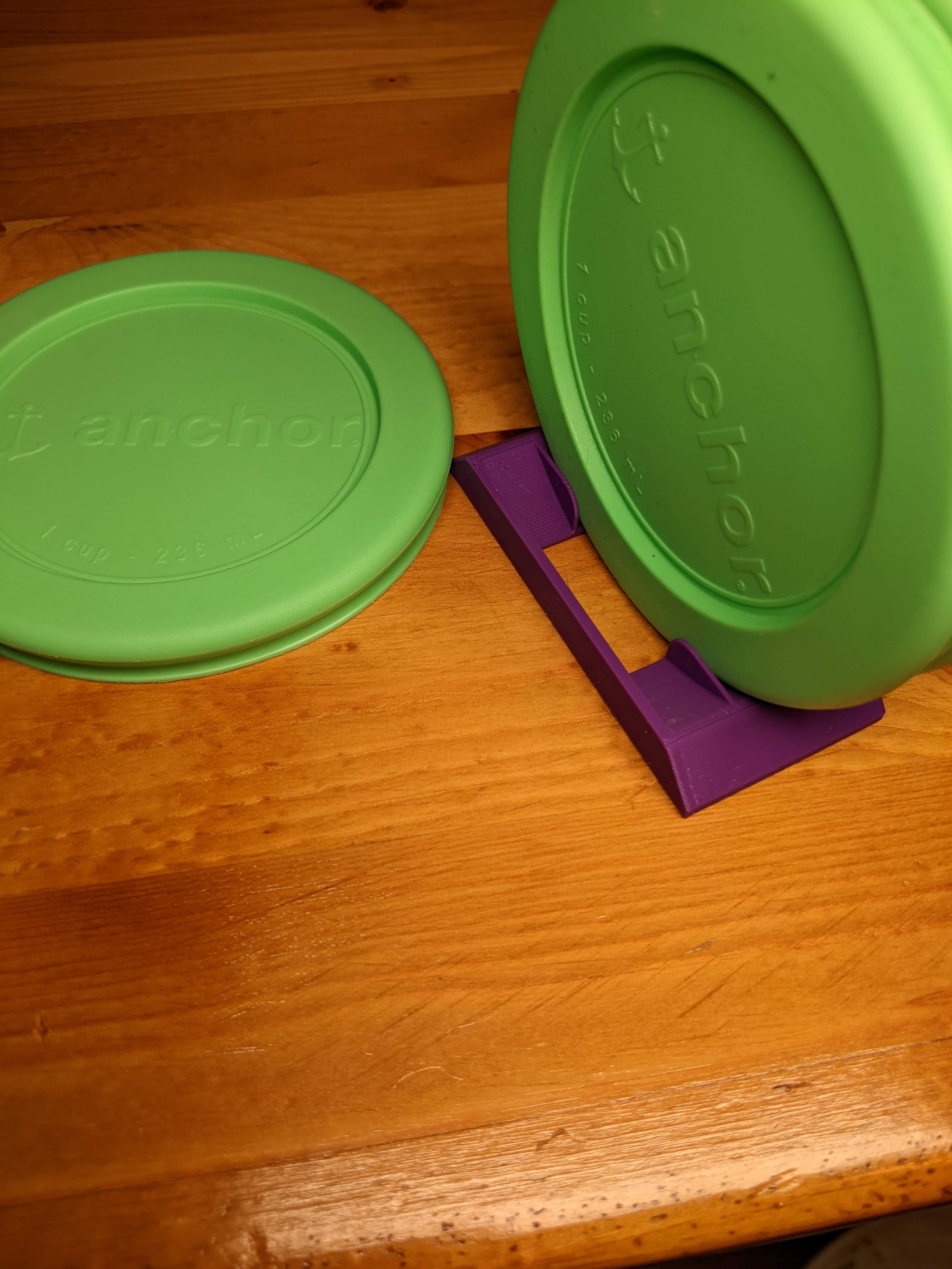 Anchor Hocking / Pyrex Glass container lid holders by bsprange