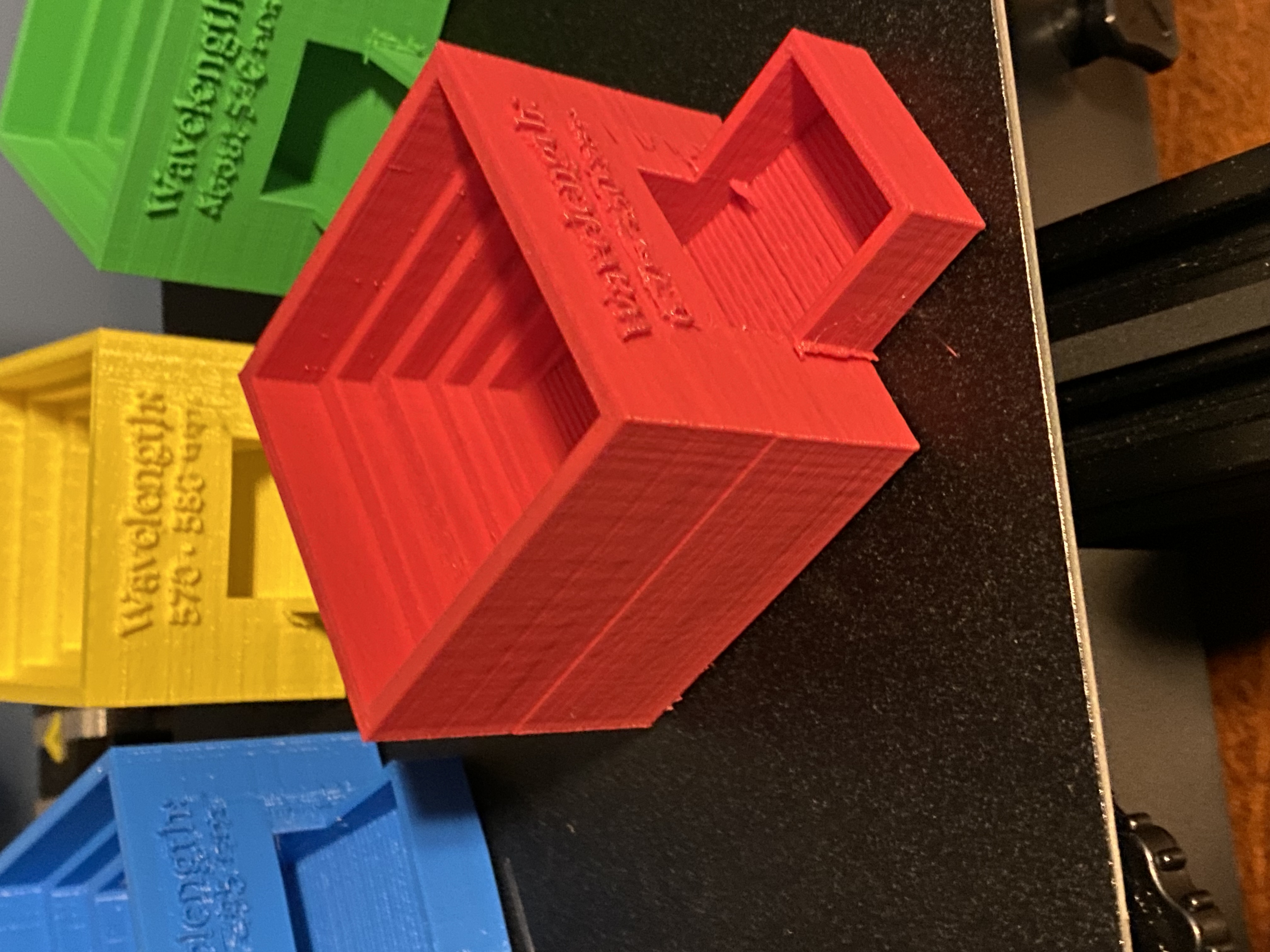 Red Lego EV3 color sorter cup