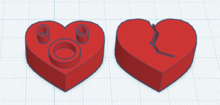 Broken heart and surprised heart 3D model by Too Many Nerf Guns