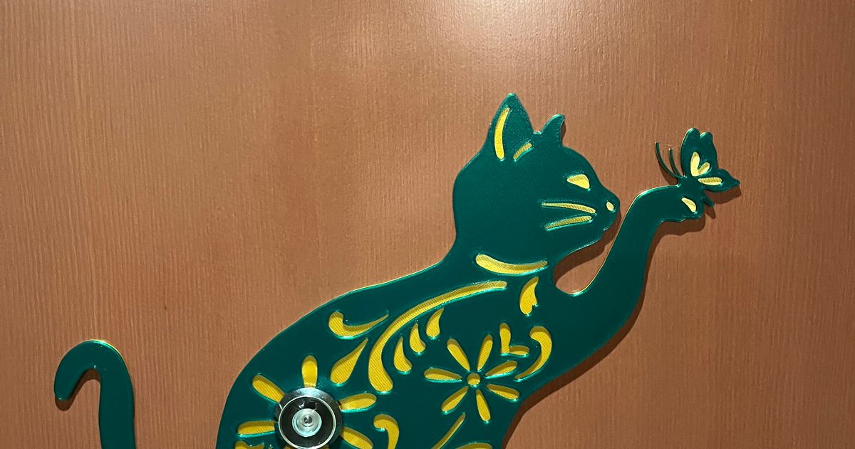 Cute Cat Door Decoration by Ozzy The Artist Download free STL model