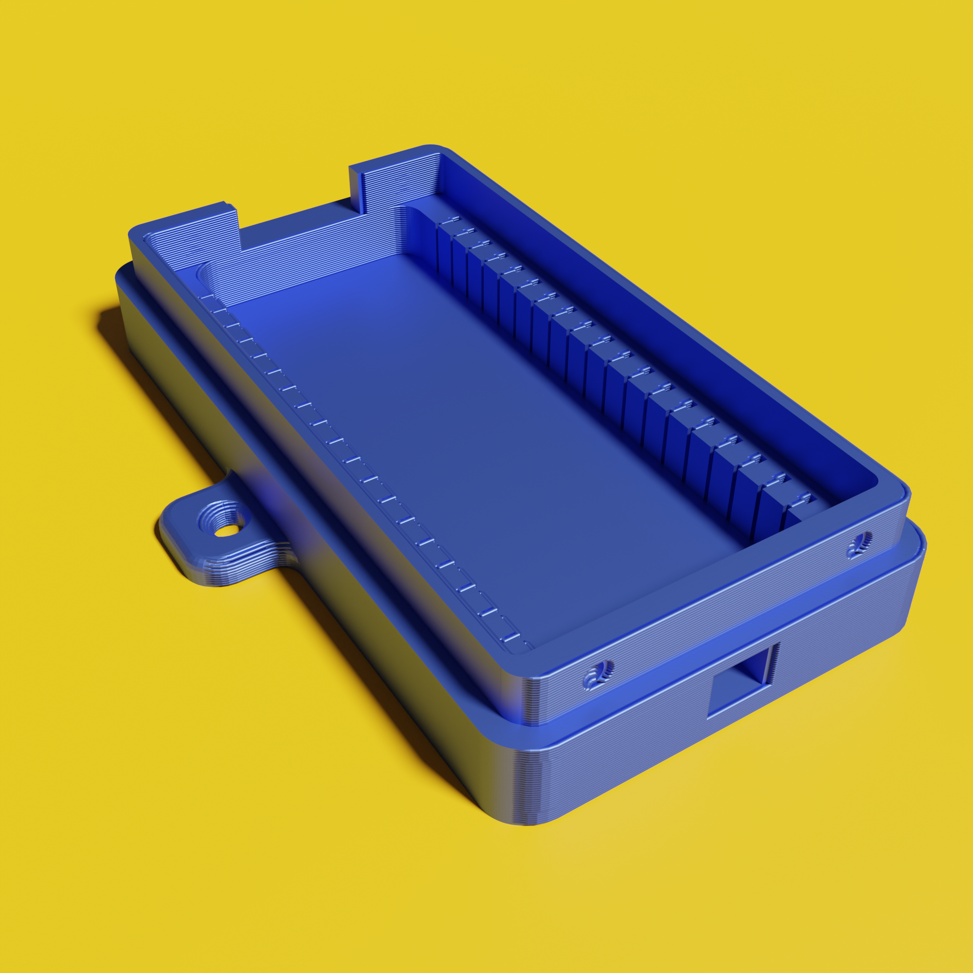 esp32-case by Mihai remixed to include mounting screw hole flanges