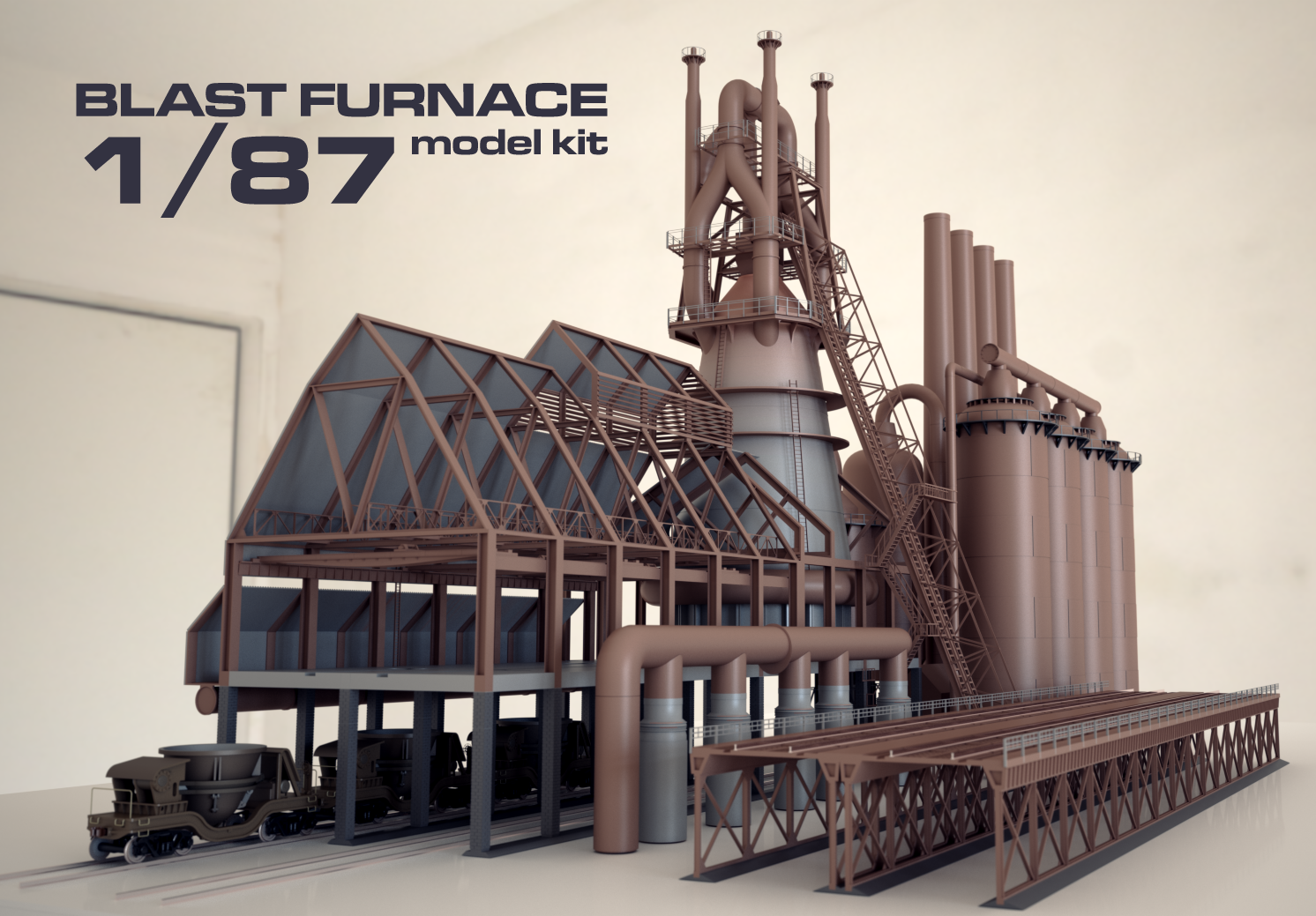 1:87/HO/OO Blast Furnace Model Kit