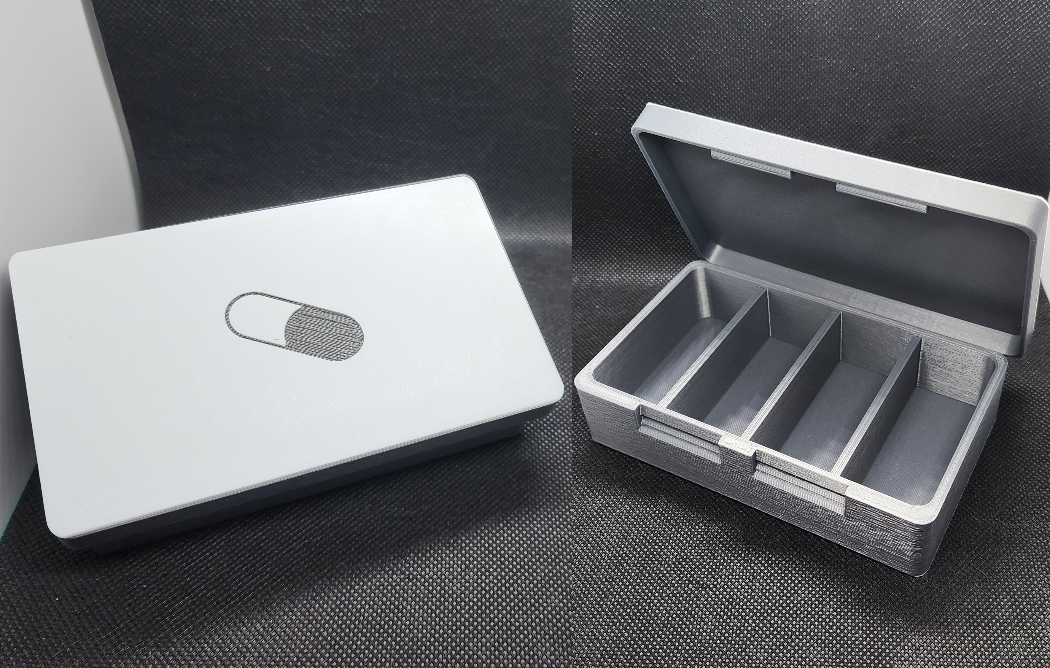 4 chamber pill box 🞧 2 color or single 🞧 Print in place