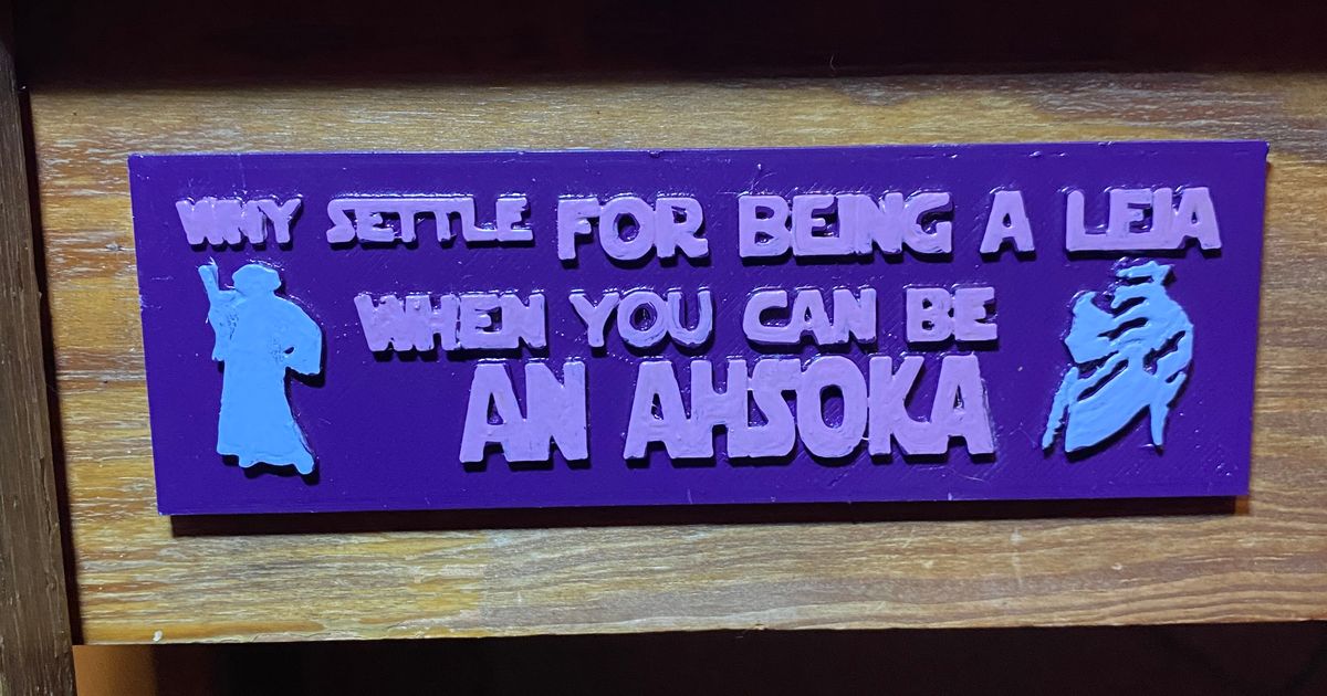 Star Wars Wall Sign for Ahsoka Fans by Watcher19 Download free STL