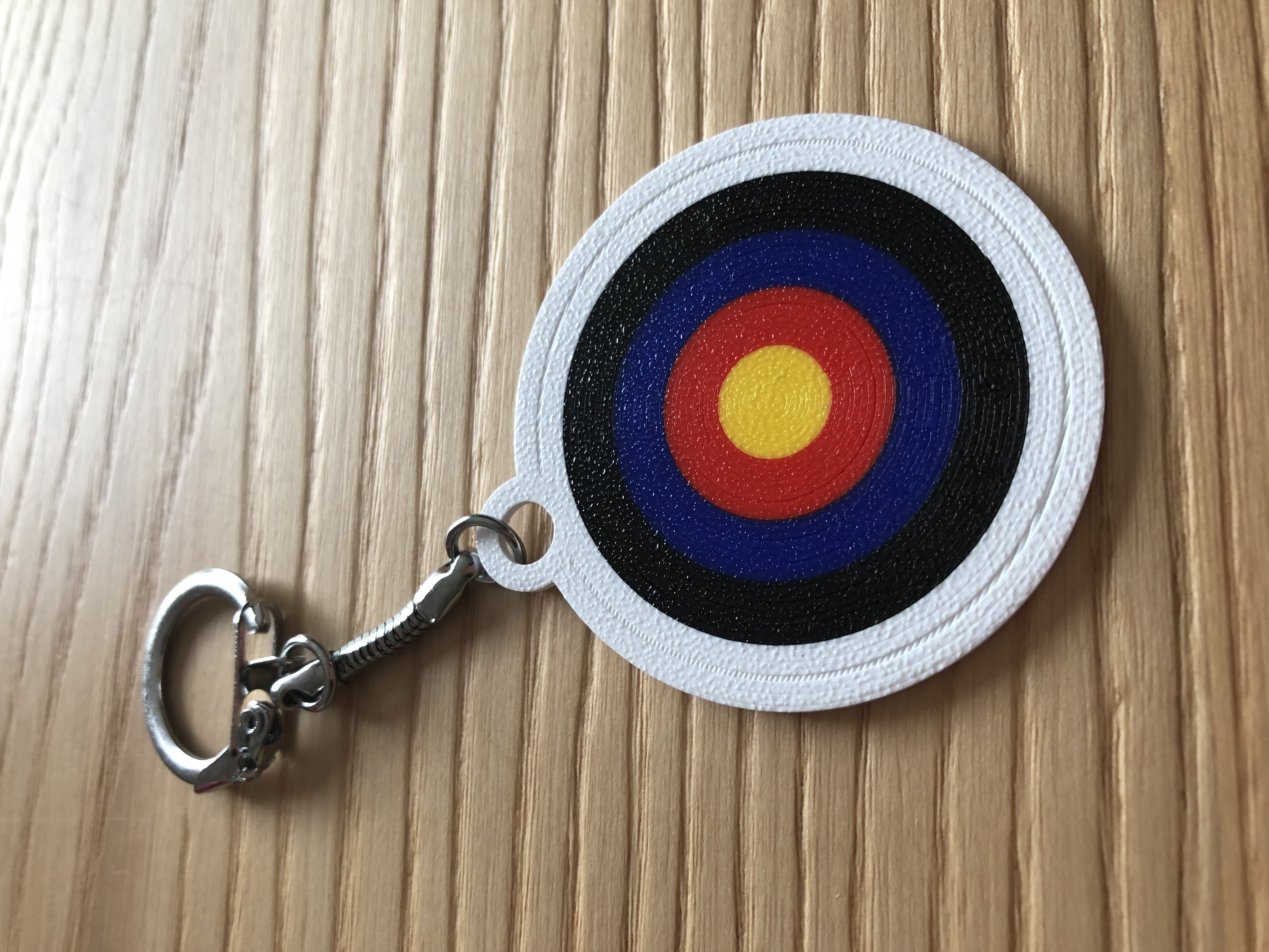 Archery target keychain (multi-material)