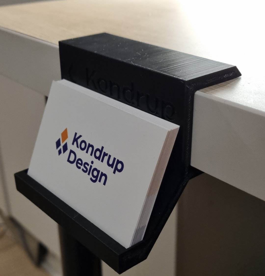 Desk mounted bussines card holder