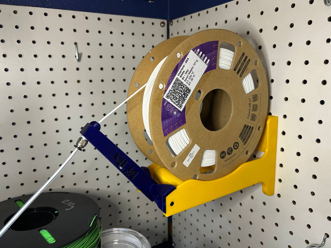 TURPSHRRFG - The Ultimate Reinforced Pegboard Spool Holder with Ribbed Roller and Filament Guide