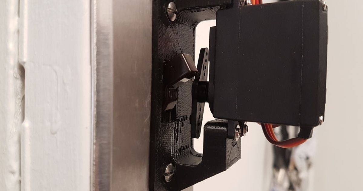 Servo bracket to control a U.S. wall switch - v2 (bigger servo!) by Tyler Bletsch | Download ...