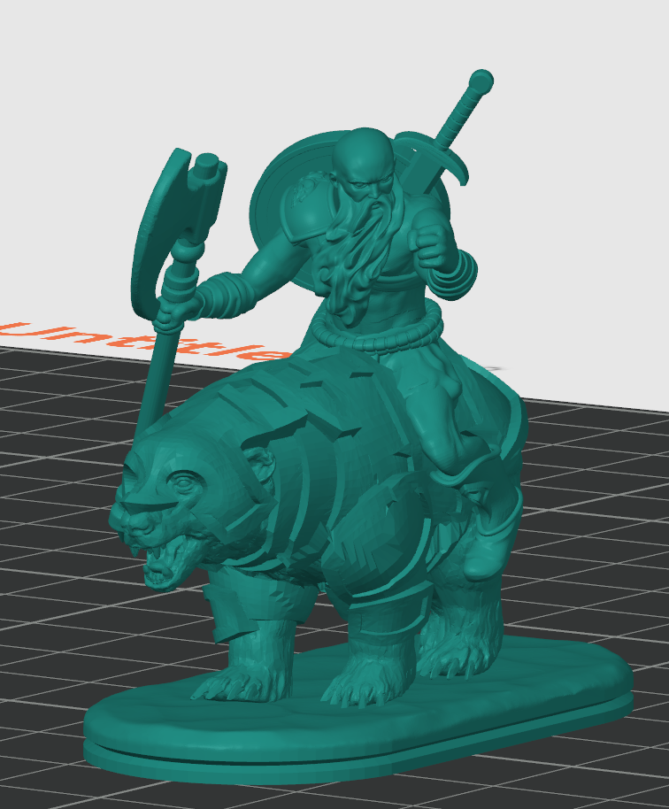 Bear riding male barb 3D model by Brennus