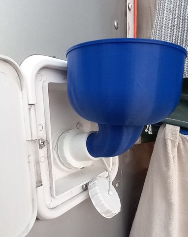 RV water inlet funnel, preview image from the creator on Printables