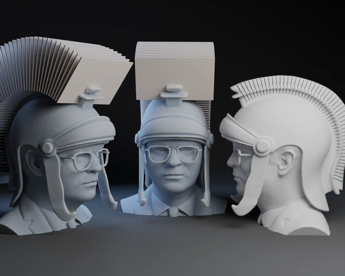 Dwight Schrute in Roman Helmet Business Card Holder by Peter Farell ...