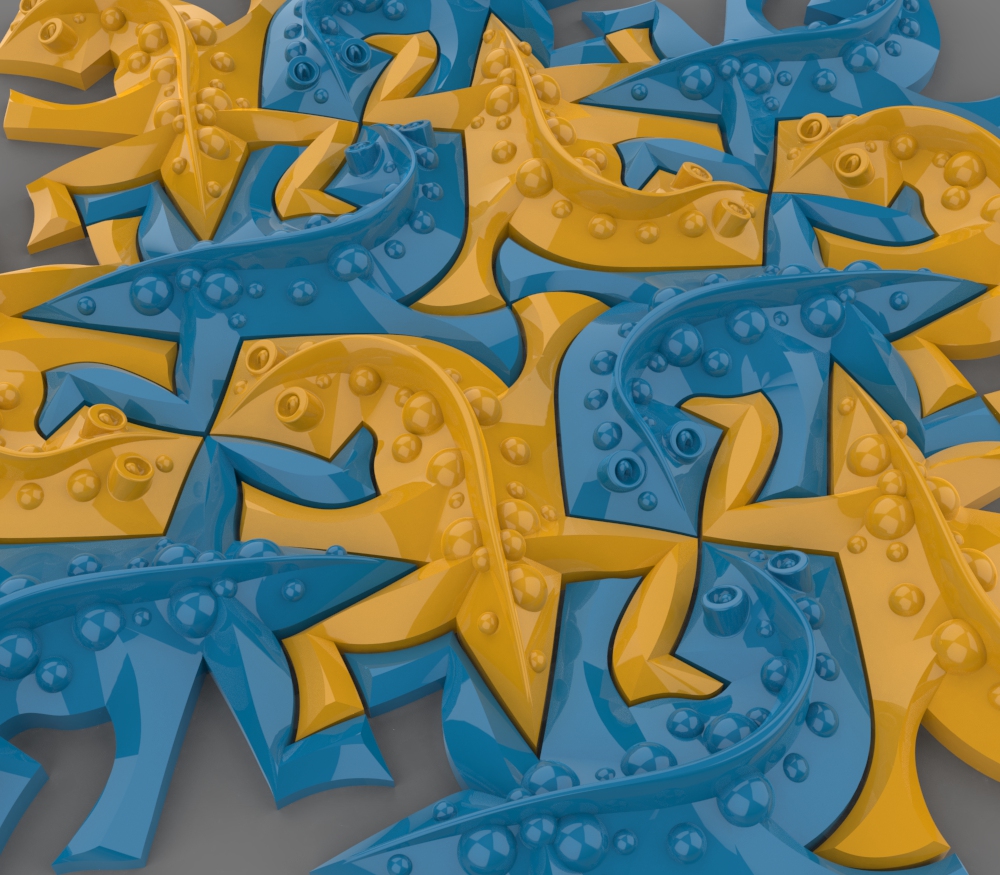 Escher lizard form