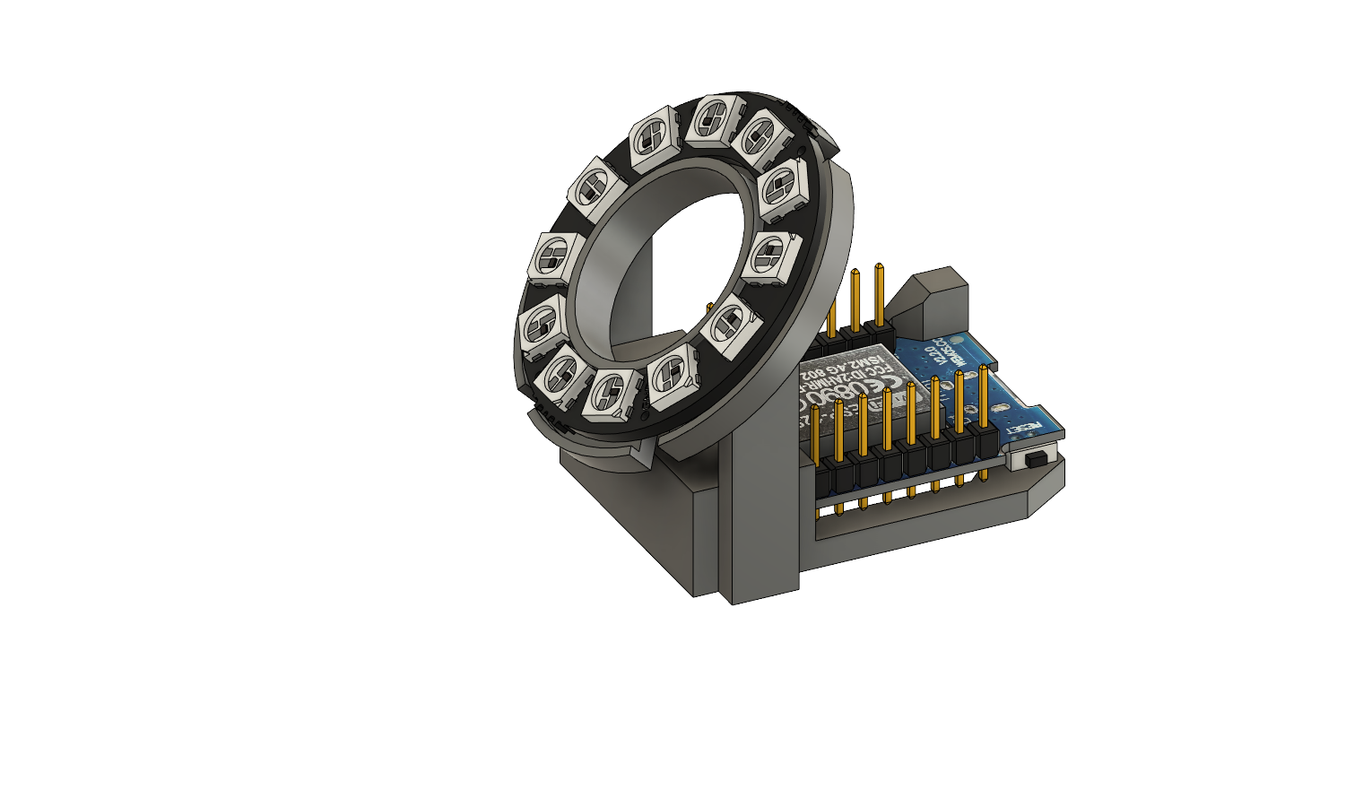 Mount for Wemos D1 Mini and Neopixel Ring