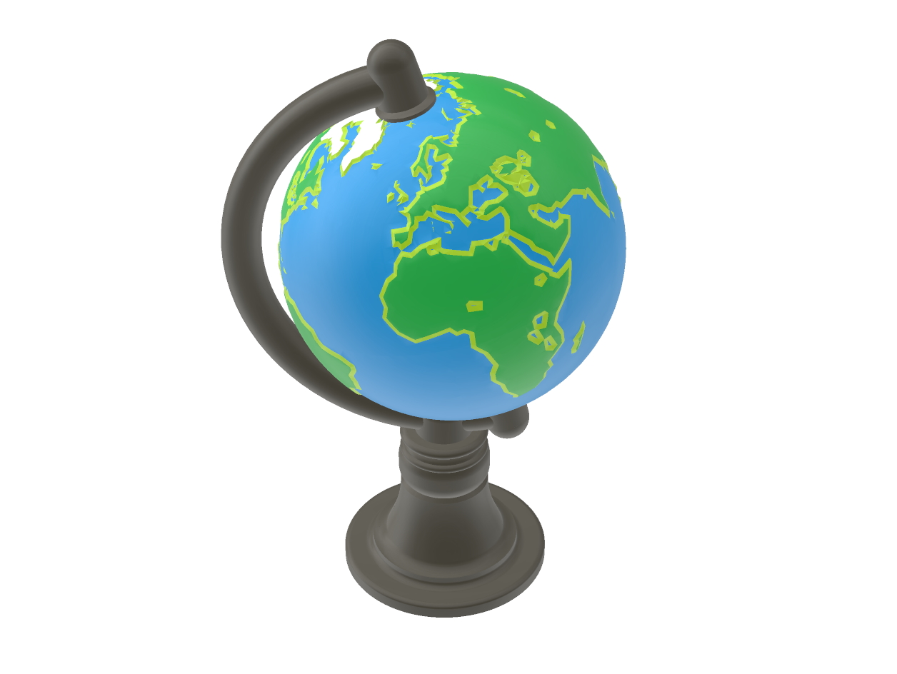 Miniatura 3 do modelo 3D The tiny (spinning) World Globe