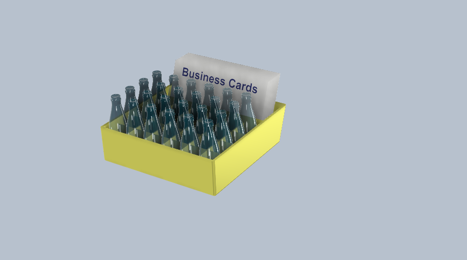 Business Card Holder Coke Bottles and Crate