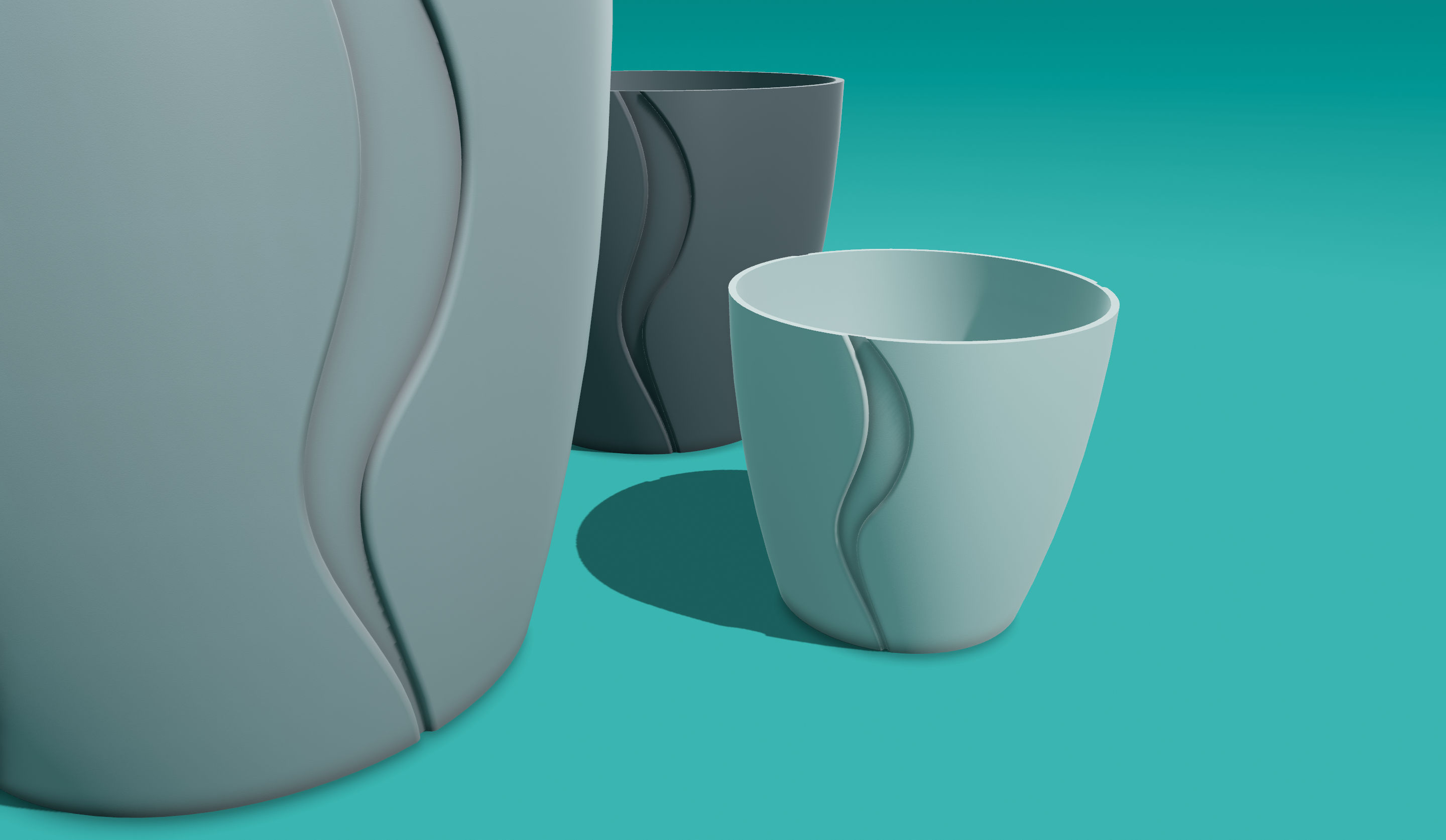 Planter 05 - Leaf Me Alone, with drainage hole and saucer
