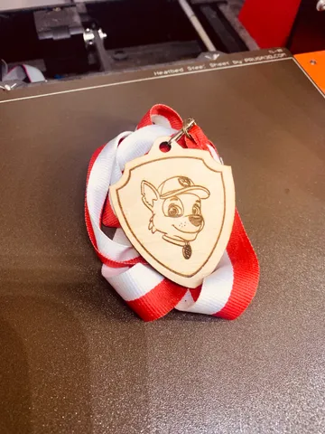 Laser-cut Paw Patrol badge - Rocky