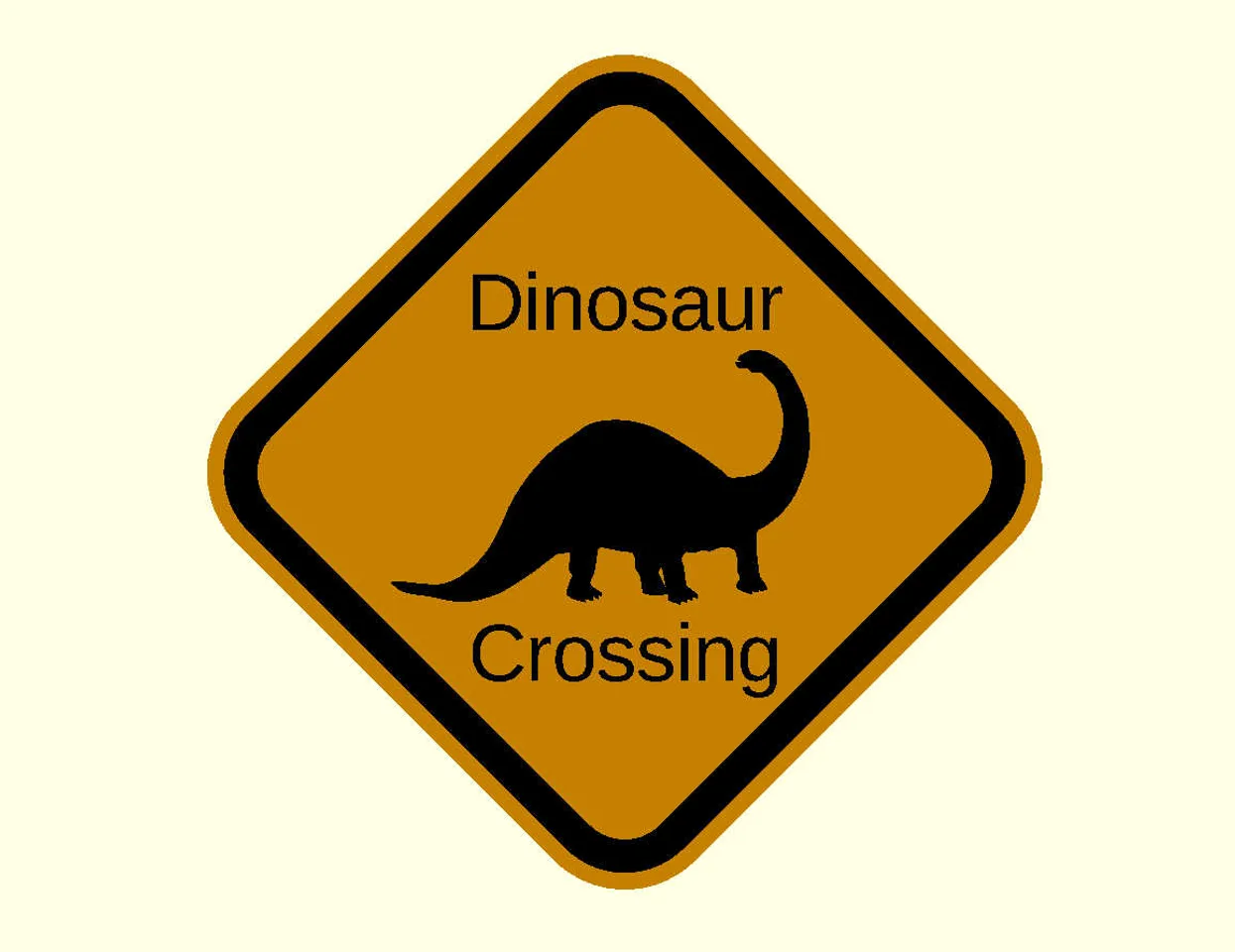 Customizable Warning Sign (OpenSCAD) by Stone Age Sculptor | Download free STL model | Printables.com for Dinosaur Crossing Sign Free Printable