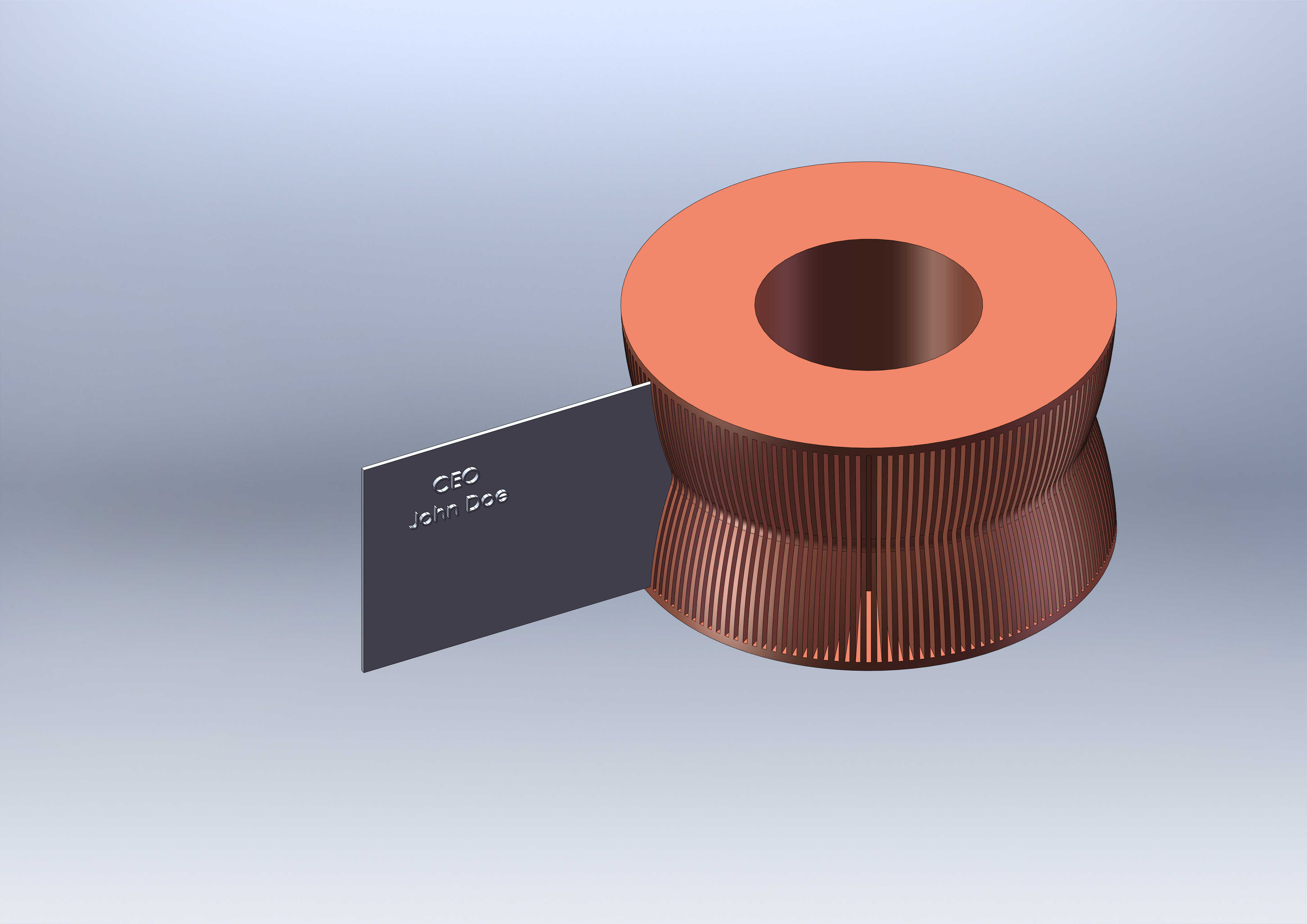 Drum business card holder