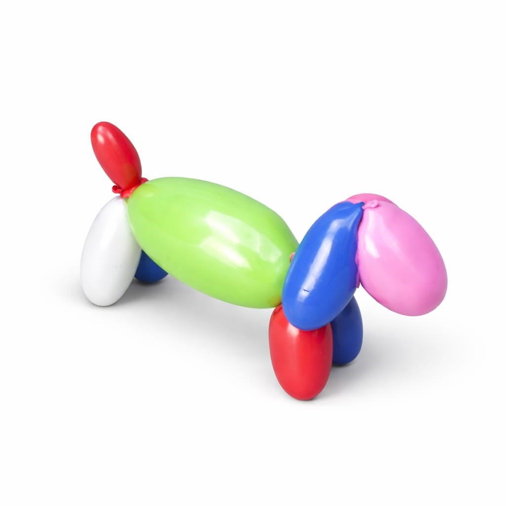 PERRO HECHO DE GLOBOS DE COLORES
