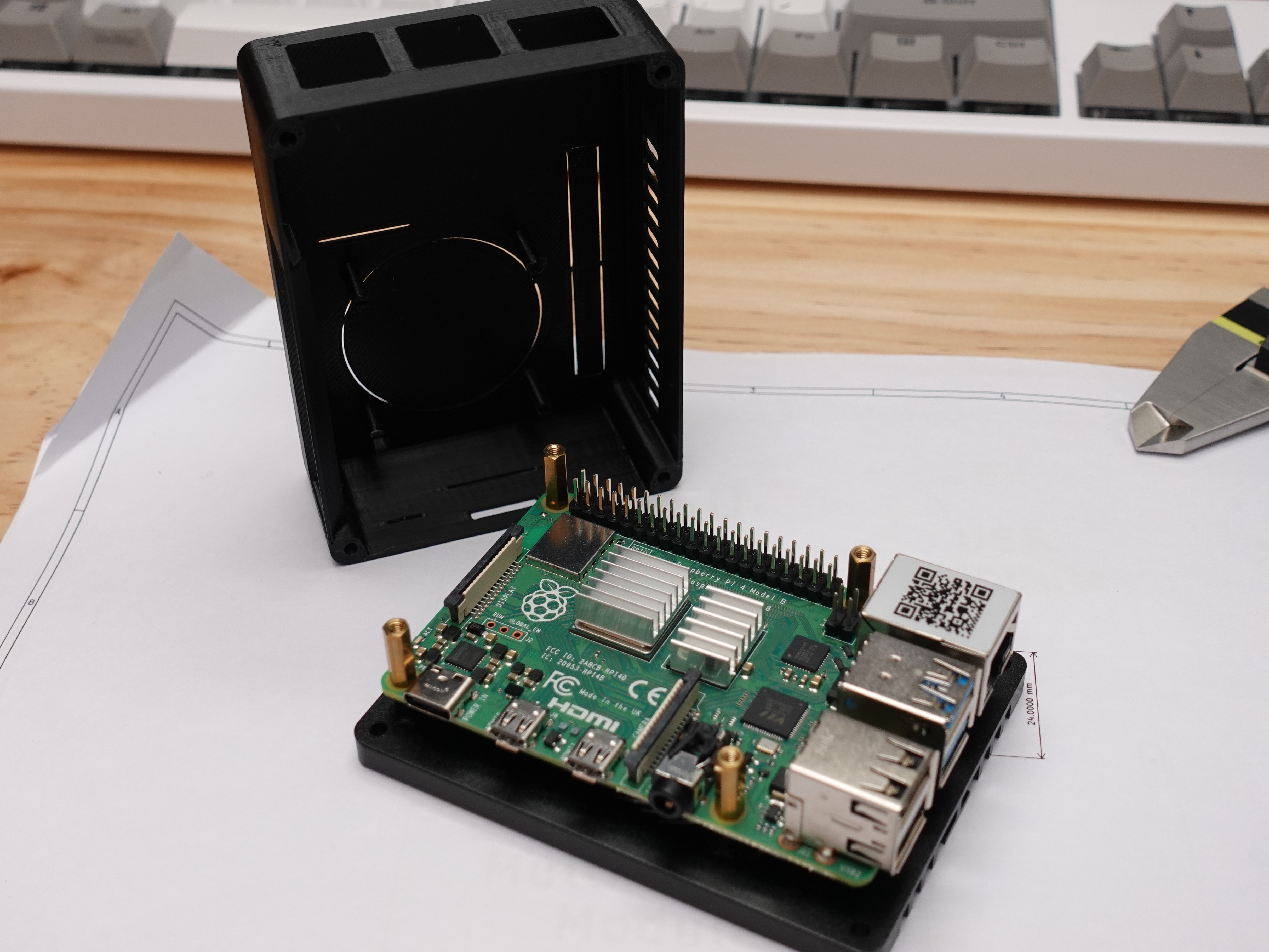 Case Compatible with Raspberry Pi 4 B with RAK Wireless Heatsink