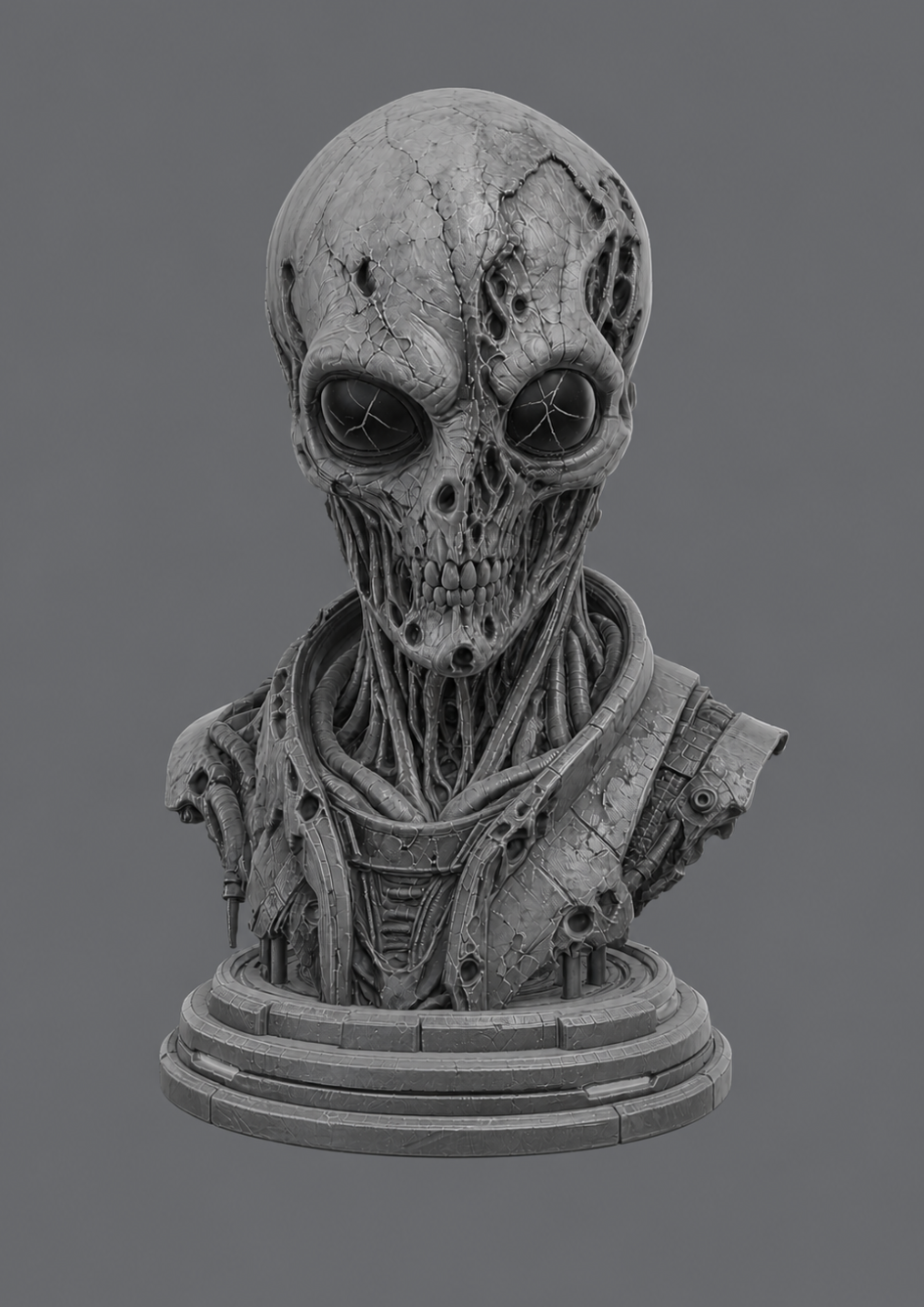 Undead Grey Alien Horror Bust