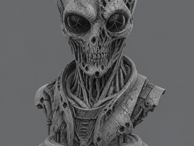 Undead Grey Alien Horror Bust